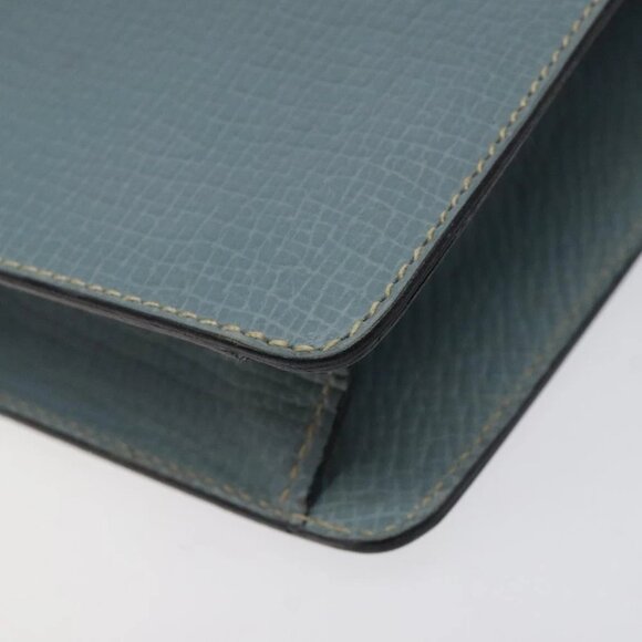 LOEWE Clutch Bag Leather Light Blue Gold Auth bs25818 - Picture 8 of 15